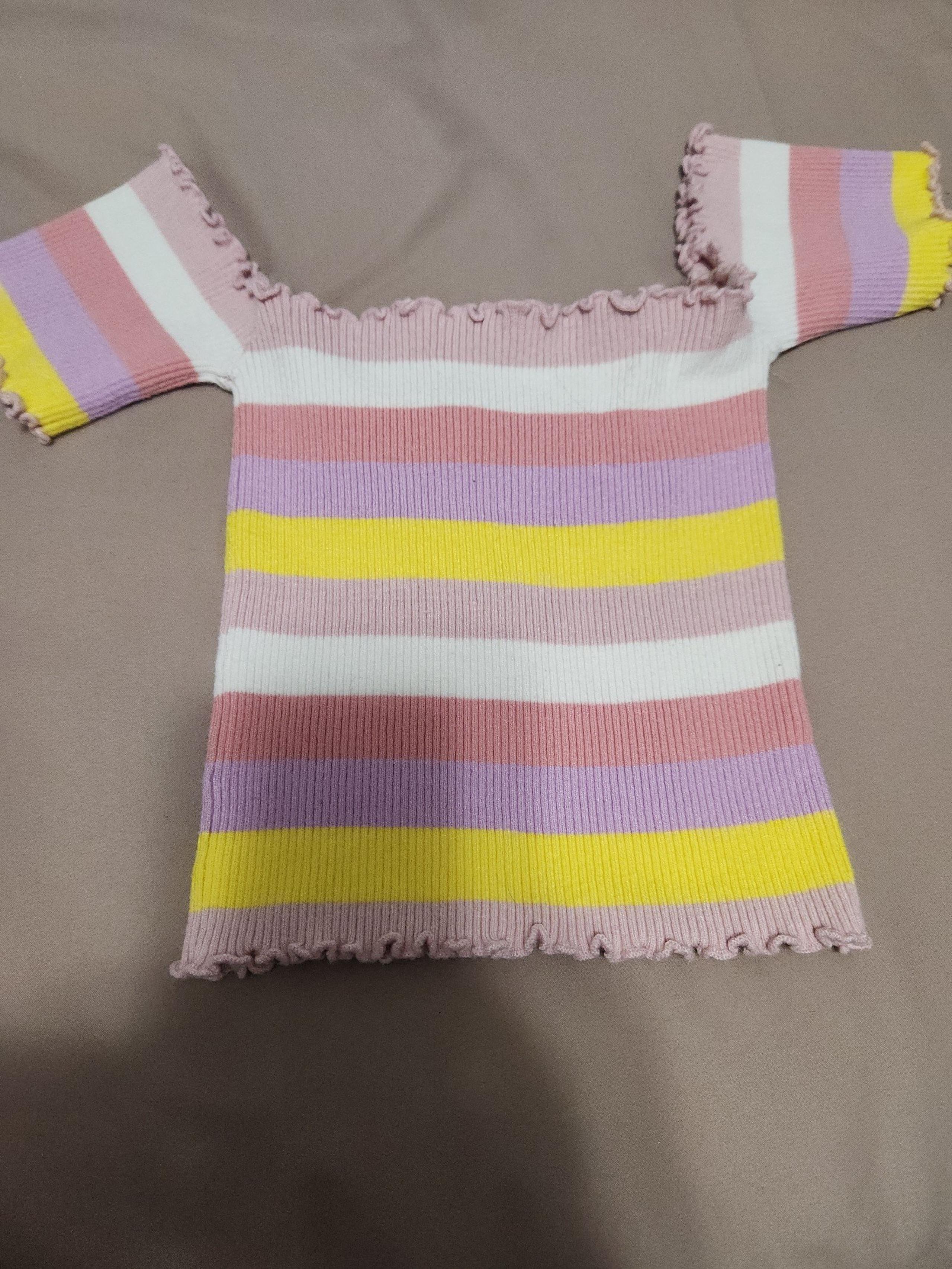 Off the shoulder striped crop