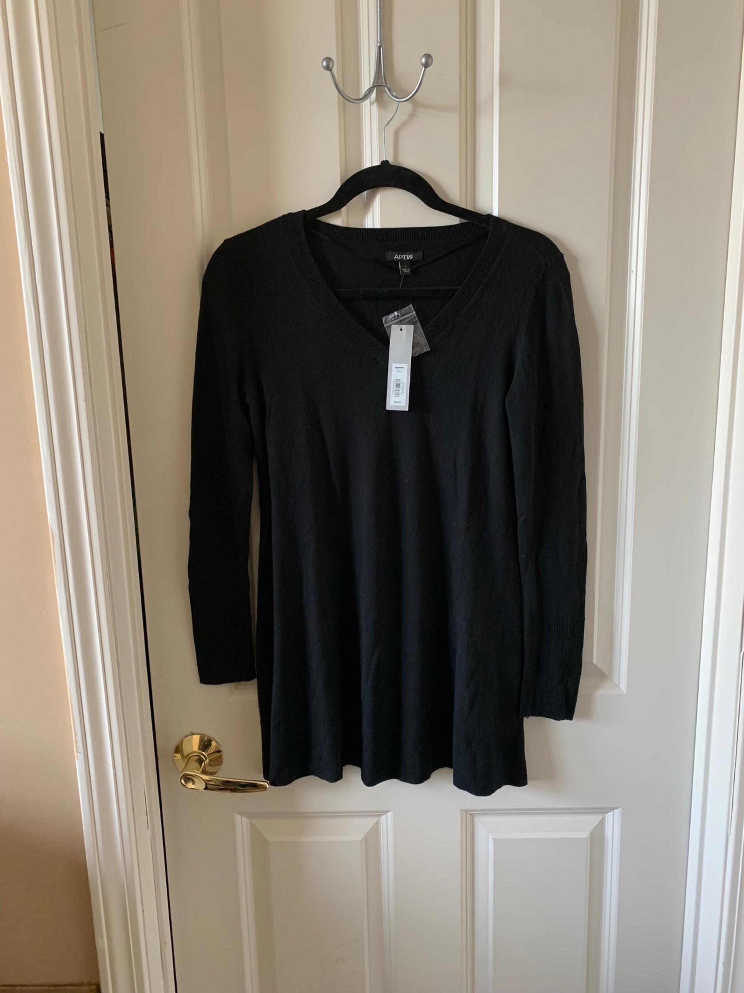 APT. 9 Black Tie  Tunic Sweater Women