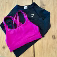 Bundle of Gymshark Vital Semaless Cropped Top and Athleta Run Free Bra XS