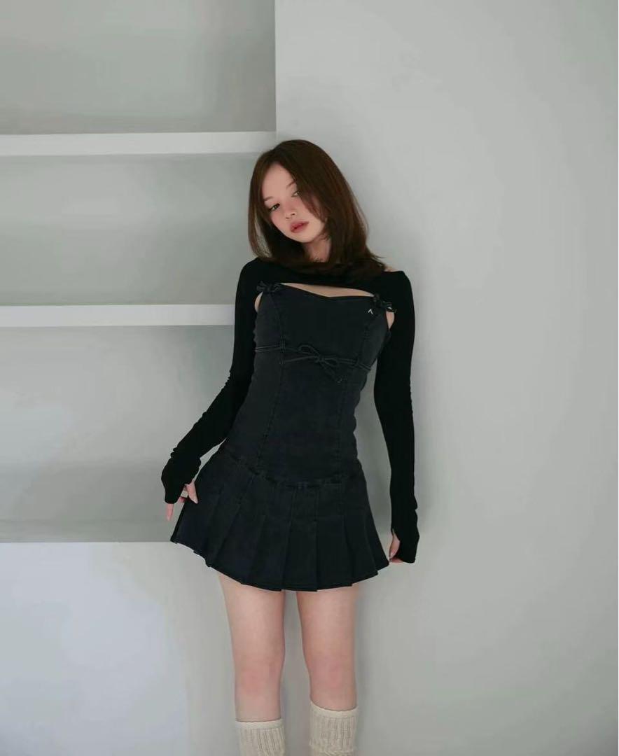Andmary Bonnie denim mini dress