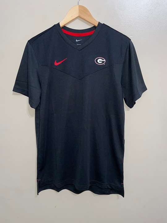 Nike UGA Georgia Bulldogs Team Issue On-Field Dri-FIT UV Coaches Shirt Mens L