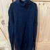 Aqua Cashmere Navy Blue 100% Cashmere Turtleneck Sweater Womens XS GUC