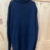 Aqua Cashmere Navy Blue 100% Cashmere Turtleneck Sweater Womens XS GUC