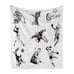 Sports Theme Sketch Ambesonne Black White Art Soft Flannel Fleece Throw Blanket