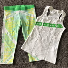 Green & White Workout Set, Size Small