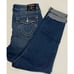 True Religion Women Jennie Curvy MR Big T Capri Flap Crop Jeans Size 33 New