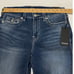 True Religion Women Jennie Curvy MR Big T Capri Flap Crop Jeans Size 33 New