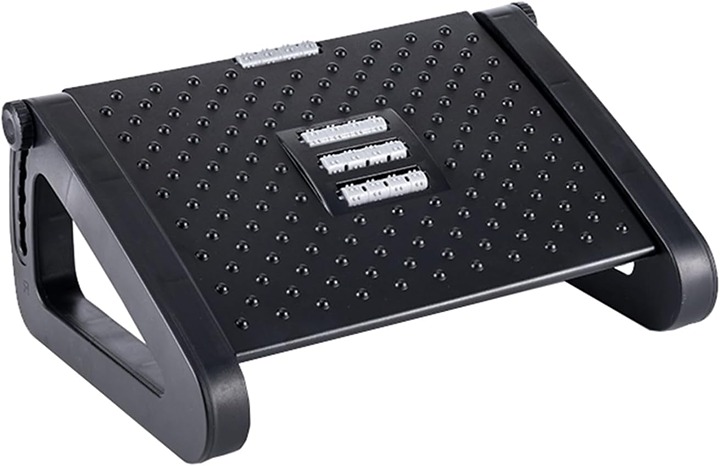 Foot Rest Under Desk, Ergonomic 6-height adjustable footrest with massage roller
