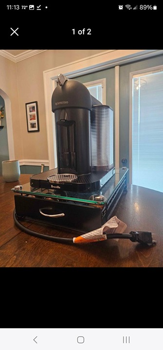 Nespresso vertuo coffee and espresso machine with storage box