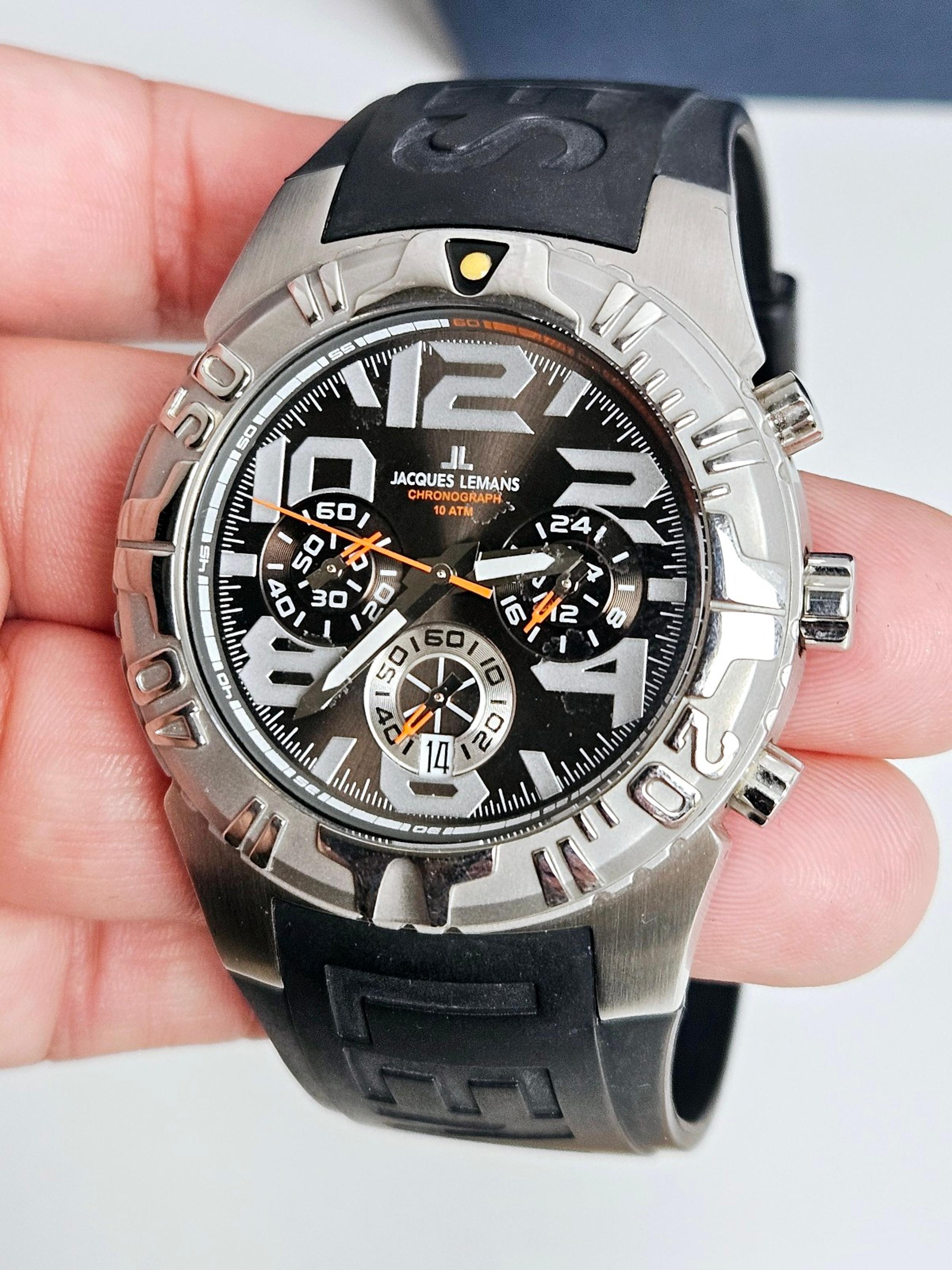 Jacques Lemans Black Dial 1-1344 Men's Watch Quartz Chronograph