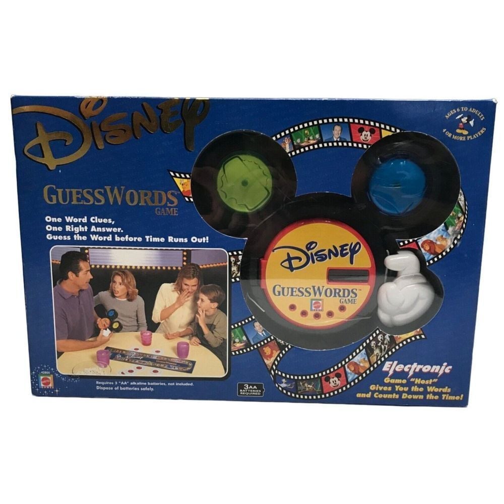 New Disney Guess word sealed box wear Mattel vintage 2001 board game family New