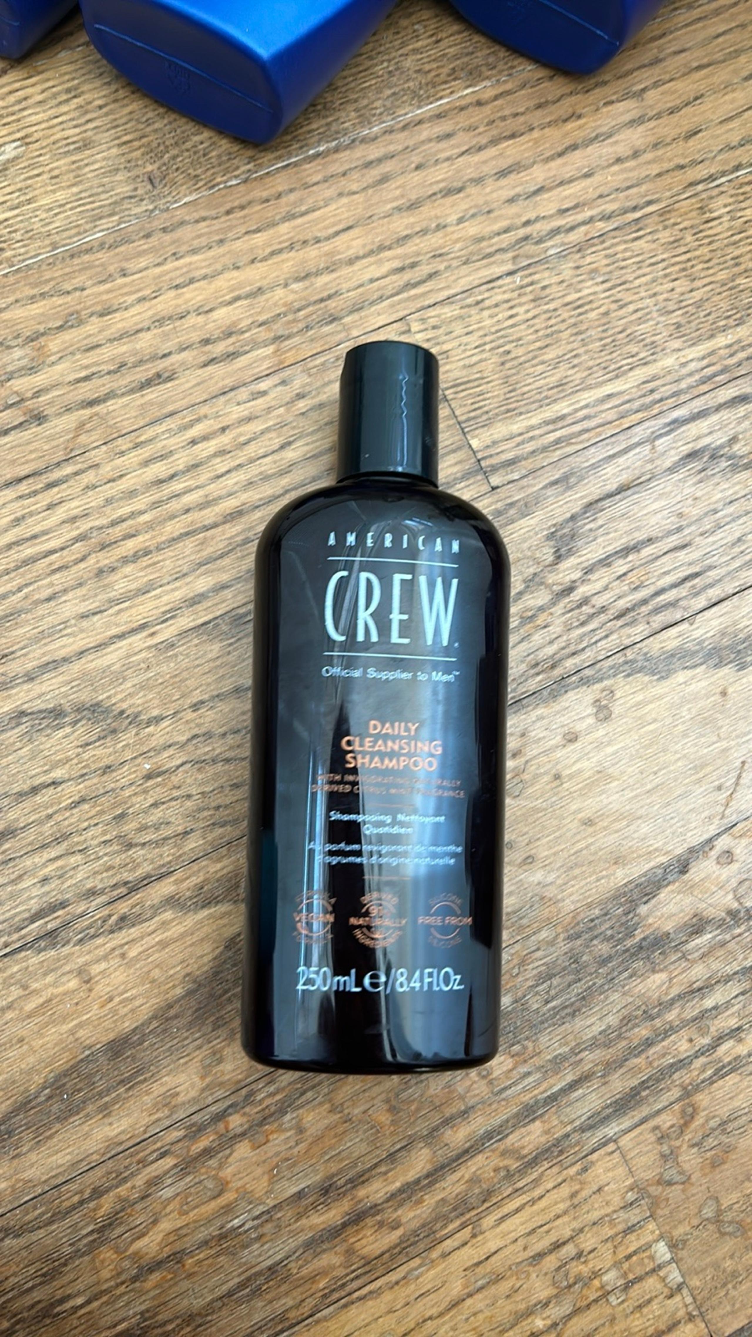 American crew daily cleansing shampoo naturally derived citrus mint fragrance