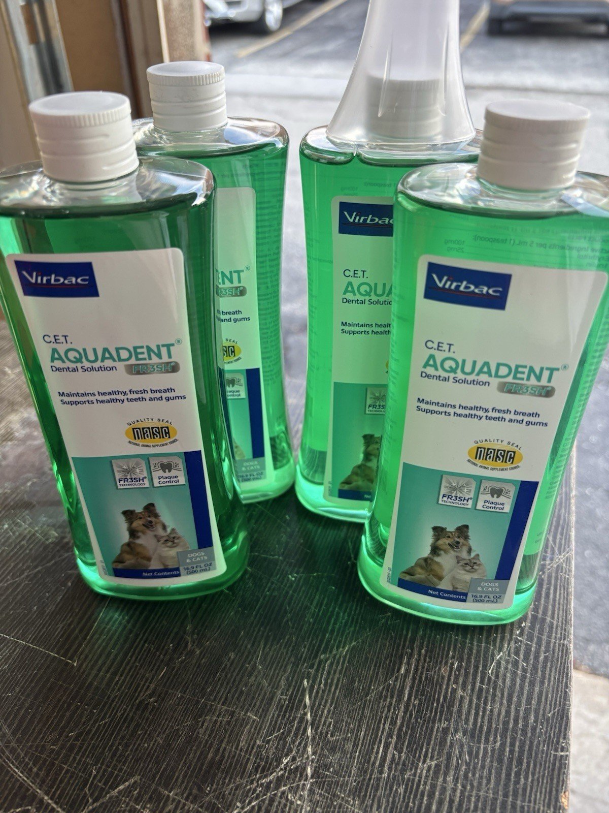 4 PACK CET Aquadent FR3SH Dental Solution For Dogs & Cats, 500 ml - SEALED