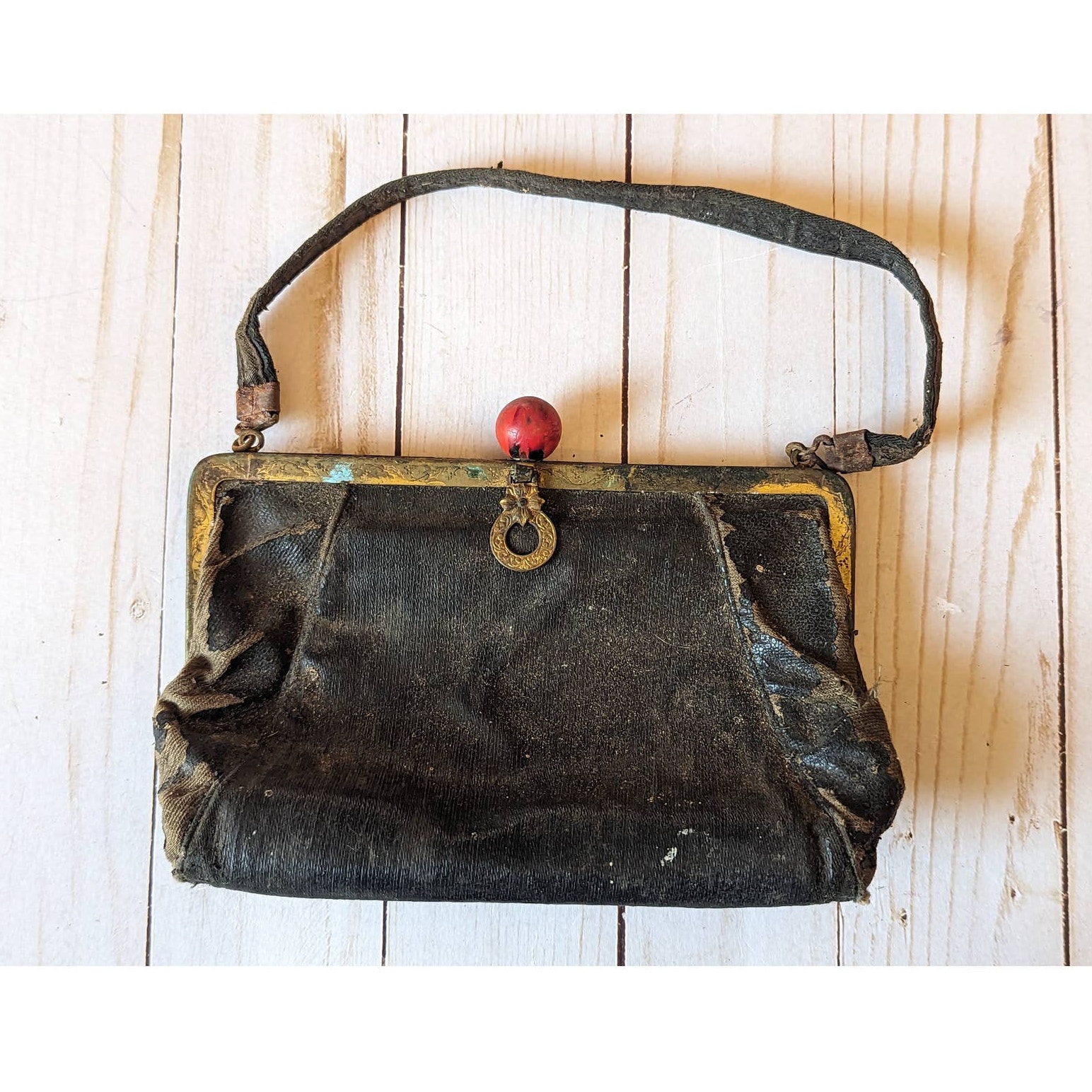 Antique Purse with Red Ball Closure