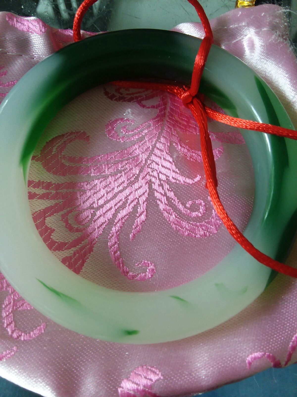 white green jade bangle bracelet