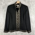 Vintage Marie St. Claire Suit Jacket Black Gold Floral Embroidered Lined Size 12