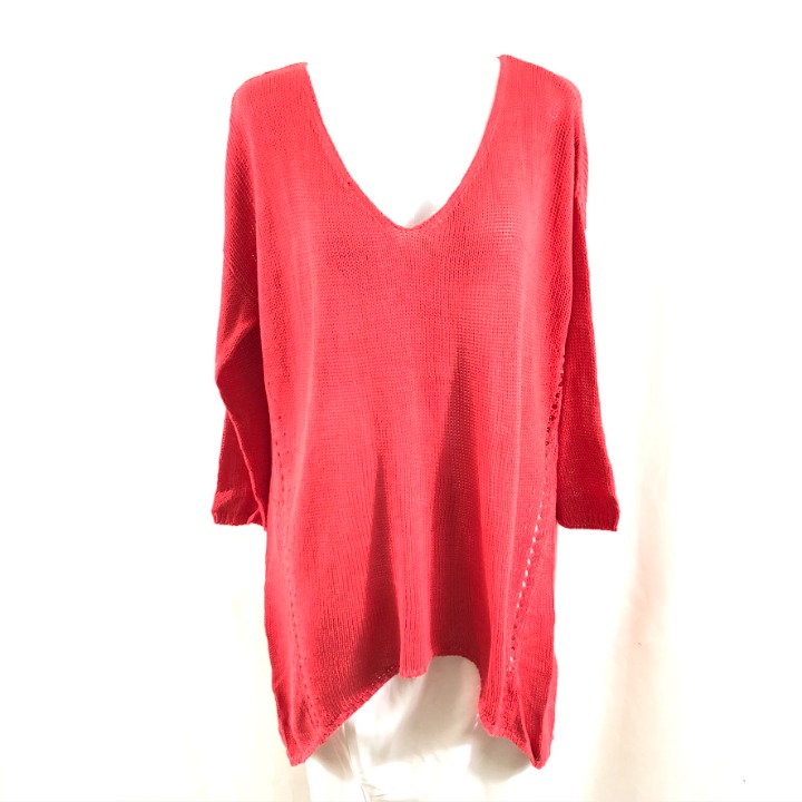 Kier + J Womens Sweater Tunic Open Knit