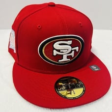 New Era San Francisco 49ers Super Bowl Patch 59FIFTY Fitted Hat Cap Red Sz 7 3/8