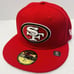 New Era San Francisco 49ers Super Bowl Patch 59FIFTY Fitted Hat Cap Red Sz 7 3/8