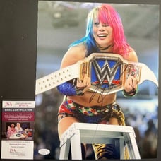 WWE NXT Asuka Signed Championship Belt 11x14 Photo C Autograph JSA COA