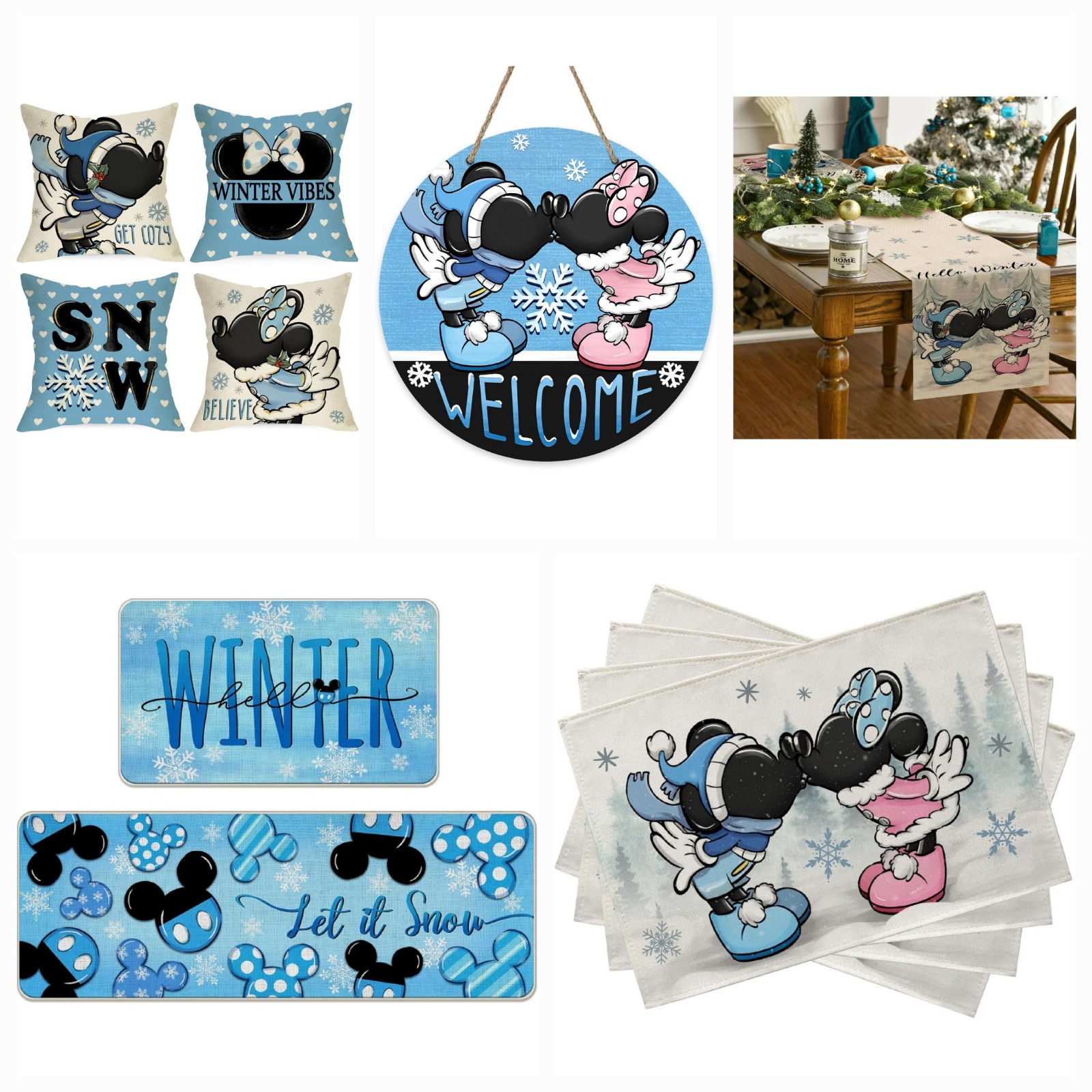 Winter Vibes/ Disney Blue Decorative Home Decor, New