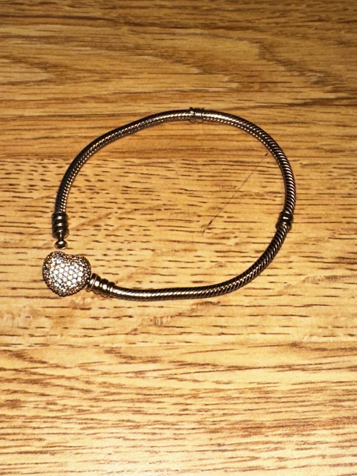 Rose Gold Plated PANDORA Charm Bracelet, with crystals