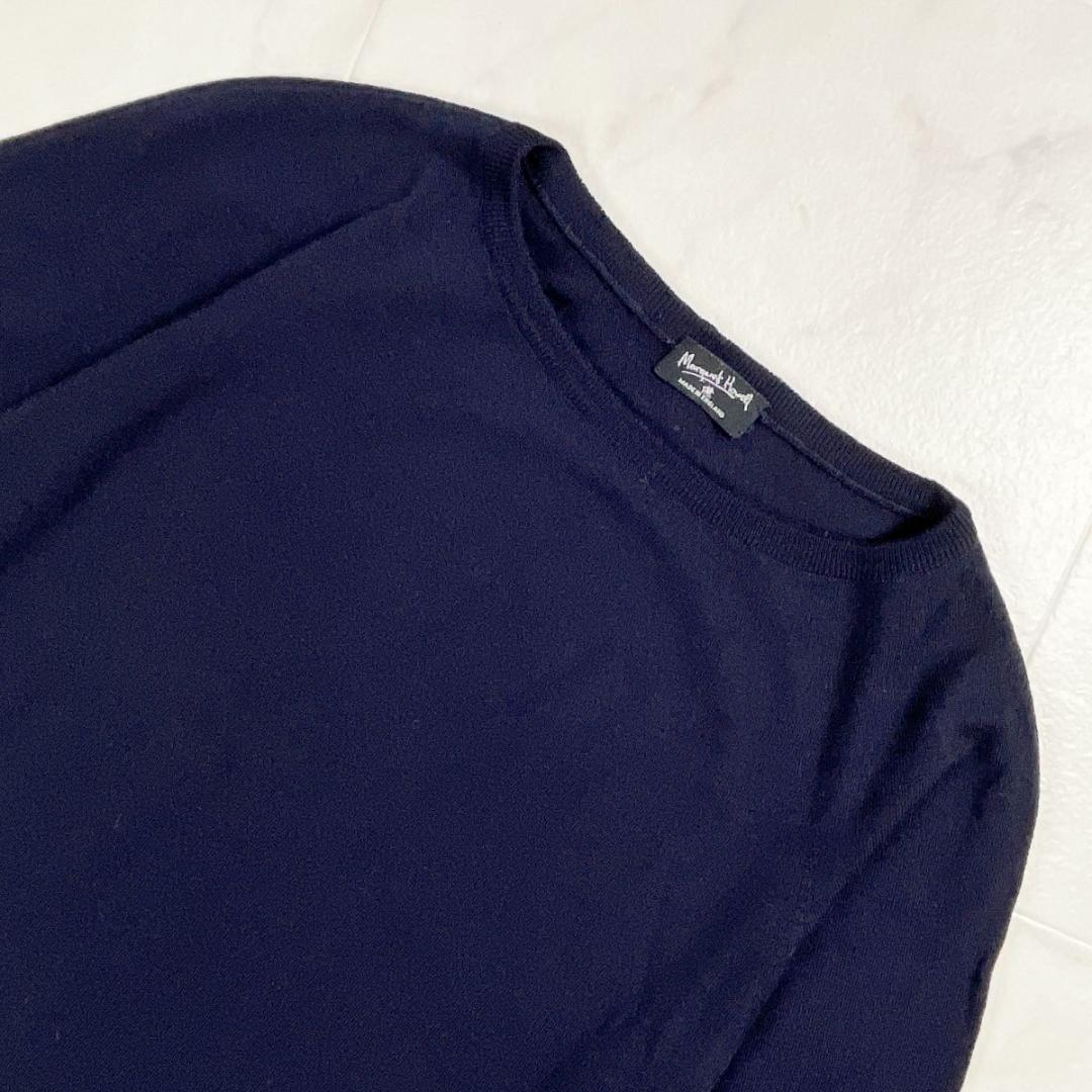 注目ショップ・ブランドのギフト Margaret *BD237 S Size Navy, Knit, Wool 90s Howell トップス