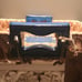 Woven Large Tray w/Blue Accents