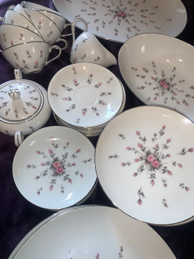 harmony house rose bud fine china 48pc set
