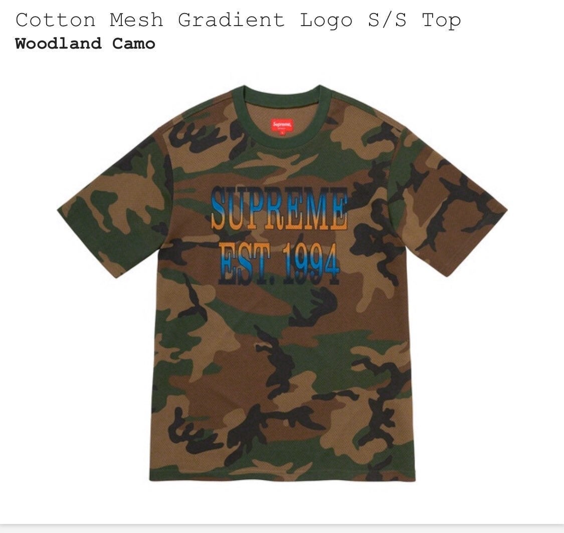 Cotton Mesh Gragient Logo S/S Top