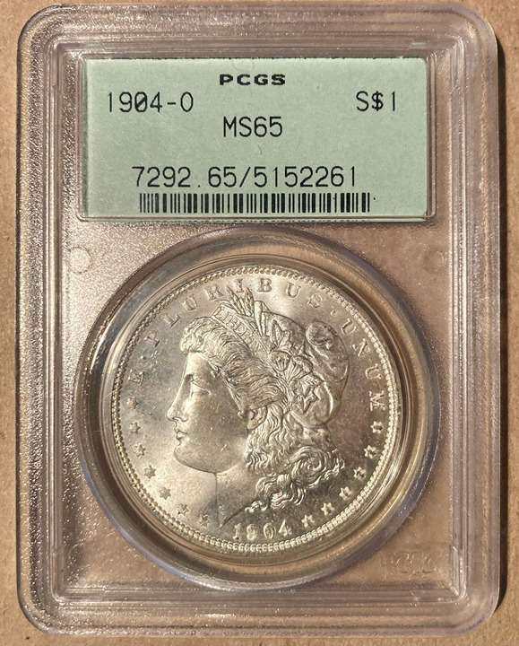 1904-O PCGS MS65 Morgan Silver Dollar $1 - OGH - Old Green Holder
