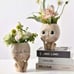 Face Flower Pot Head Planter Open Eyes Succulent Plant DIY Gifts Ideal Decor