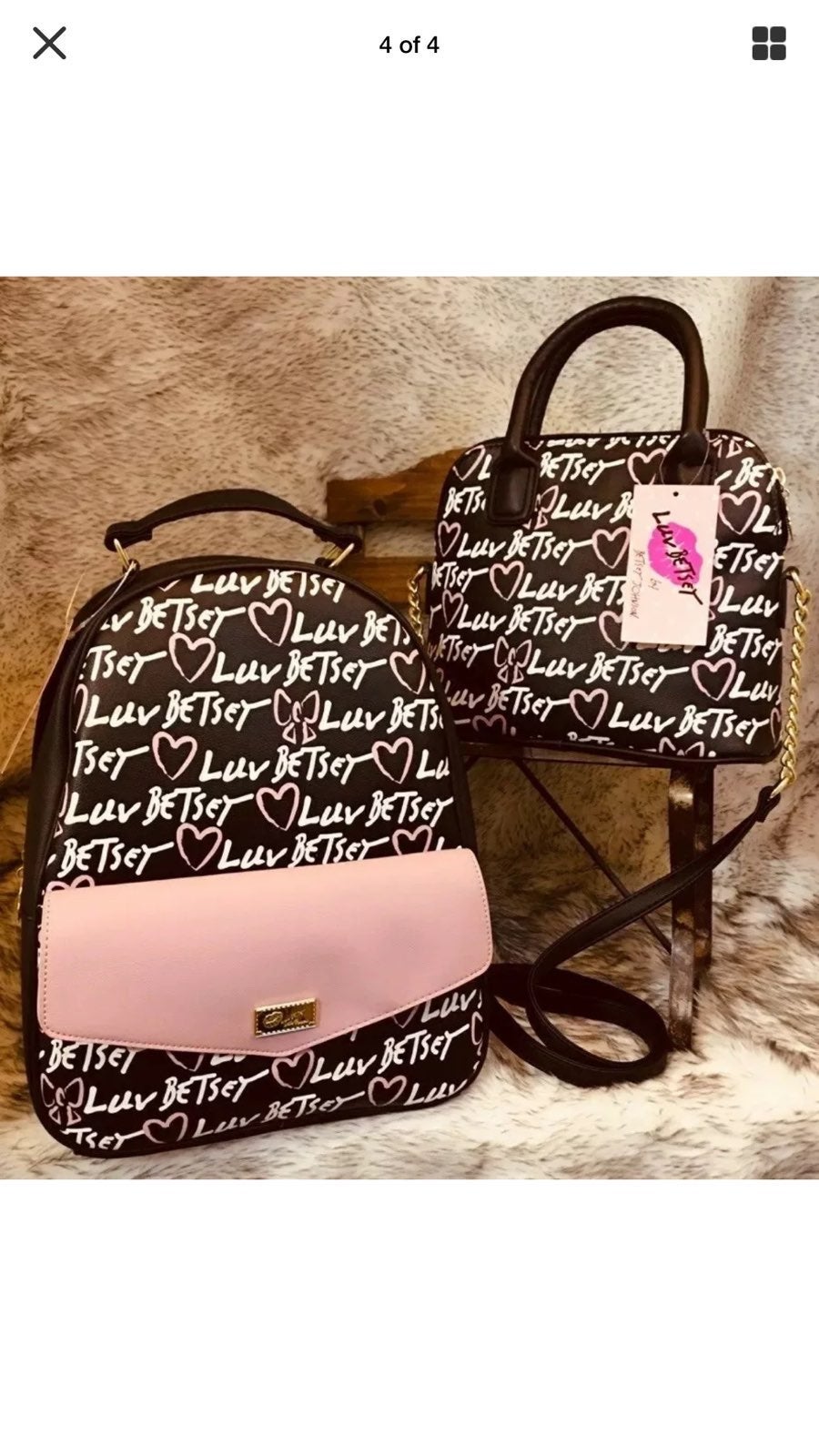 Betsey Johnson Back PacK and Cross Body