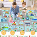 Kids Car Rug, 2' 7 x 4' City Life Traffic Road Playmat for Toy Cars Trains