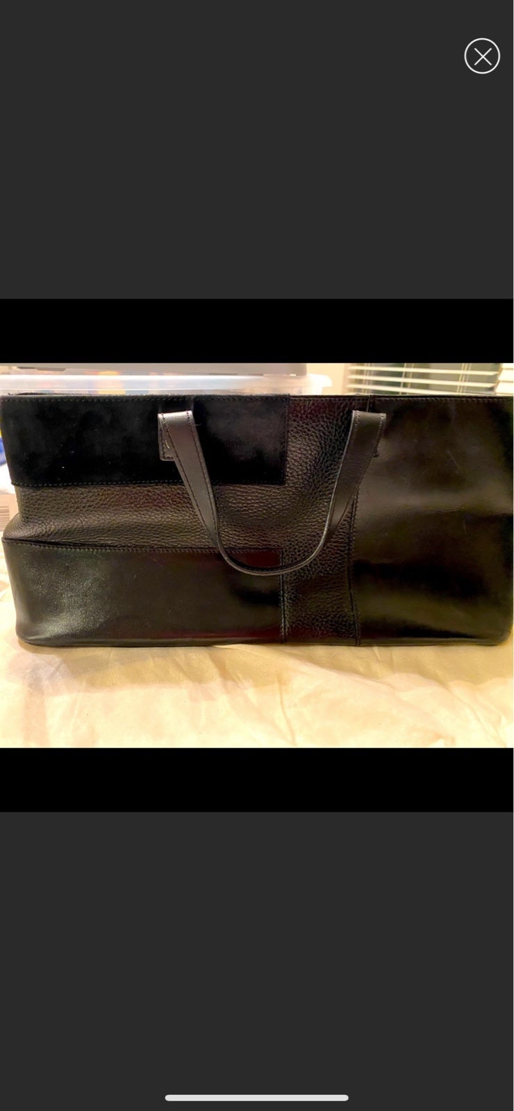 Burberry black leather and suede arm bag