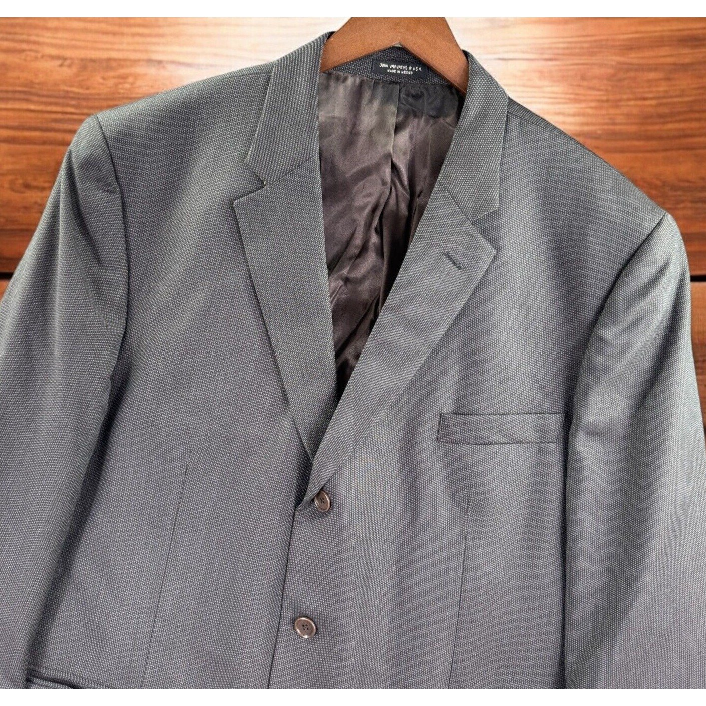 John Varvatos Blazer Men 50R 100% Worsted Wool Luxury Work Casual Gray 368152