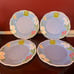 Primrose Vintage Blue Floral Butterfly Melamine 11 Dinner Plate Set of 4-NWT