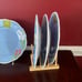 Primrose Vintage Blue Floral Butterfly Melamine 11 Dinner Plate Set of 4-NWT