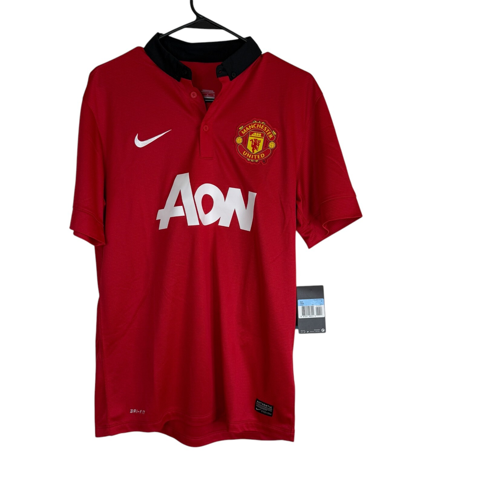 New 2013 2014 Nike Men's Manchester United Soccer AON Jersey Size Medium Red