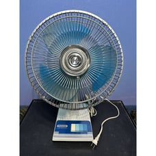Vintage Panasonic Oscillating Fan F-1205 Translucent Blue Blades
