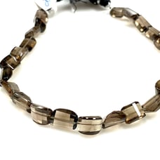 Smoky Qtz. Faceted Beads Strand 12x8mm