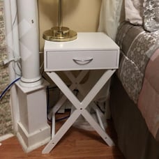 2PCS Nightstand X-Shape Drawer, White 26
