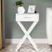 2PCS Nightstand X-Shape Drawer, White 26