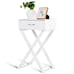 2PCS Nightstand X-Shape Drawer, White 26