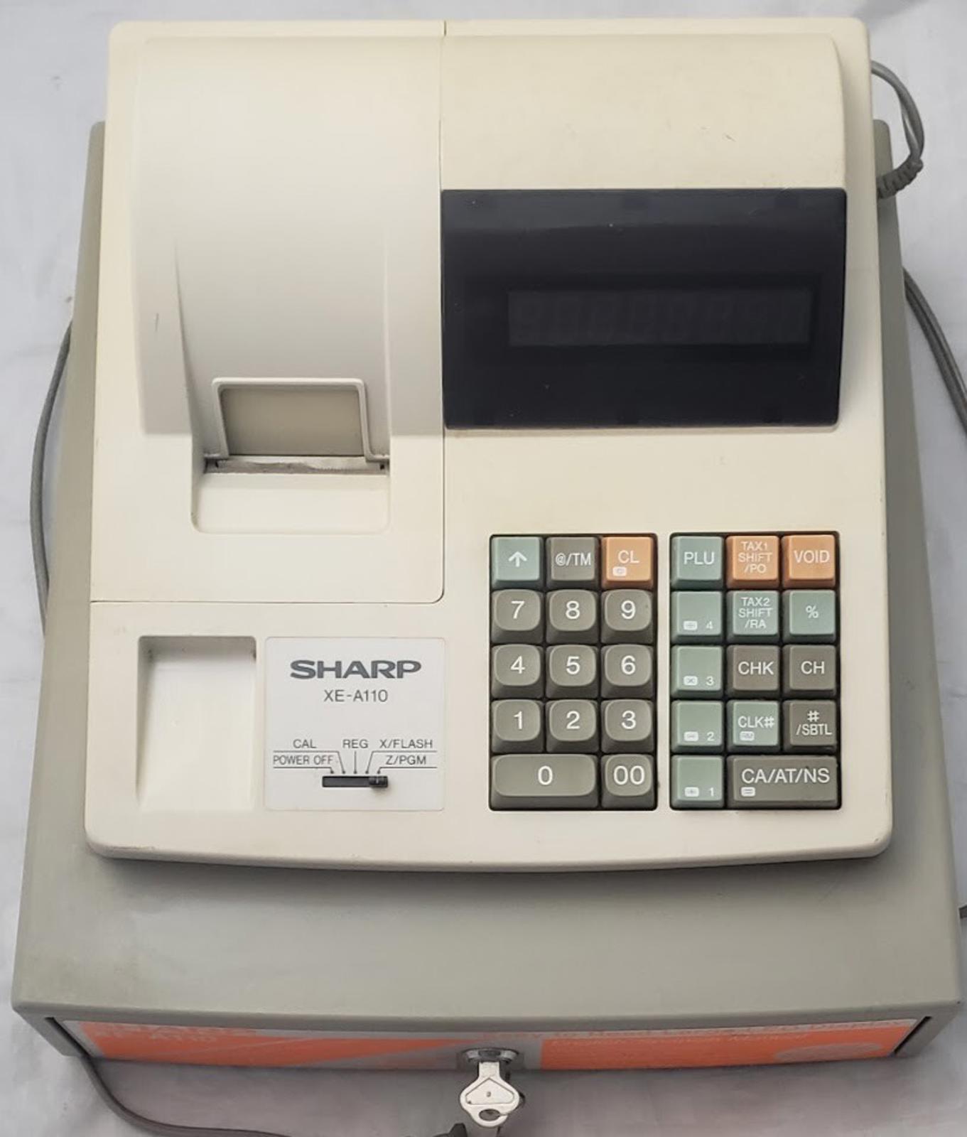 Sharp XE-A110 Electronic Cash Register w/register keys Grey/white