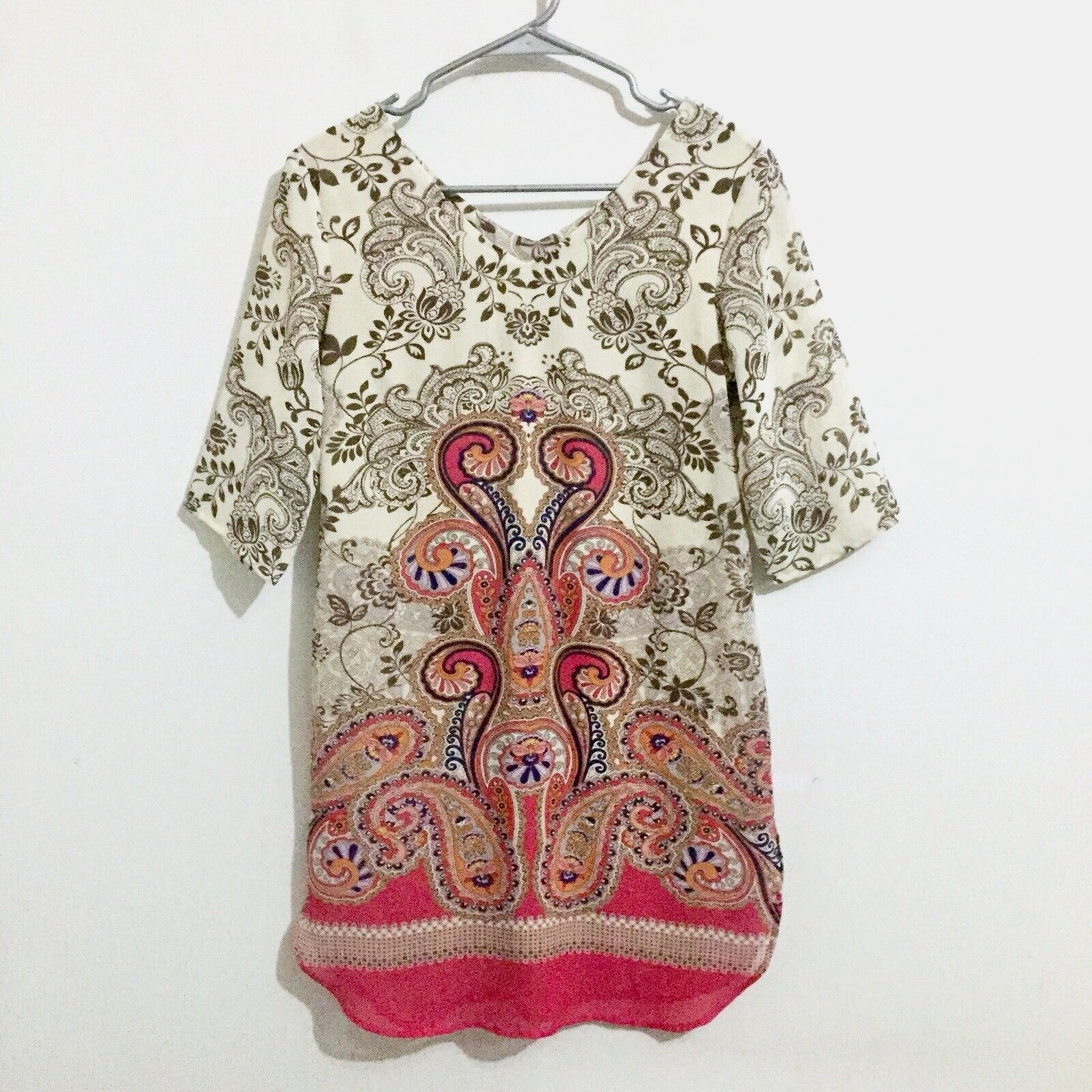 Rock 47 Wrangler Tunic Shift Shirt Dress Womens Size S Beige Pink Blue Western