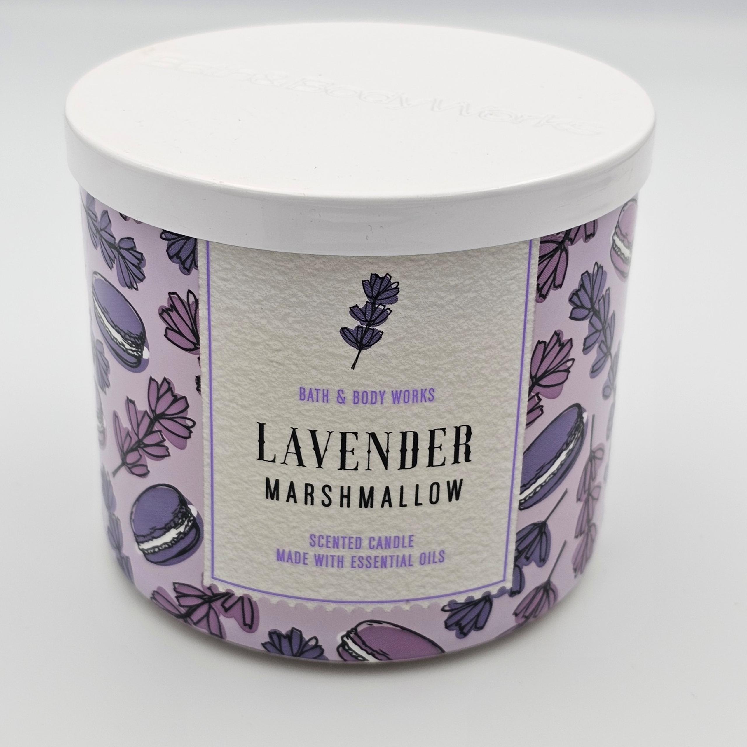 LAVENDER MARSHMALLOW Scented Bath & Body Works 3 Wick Candle
