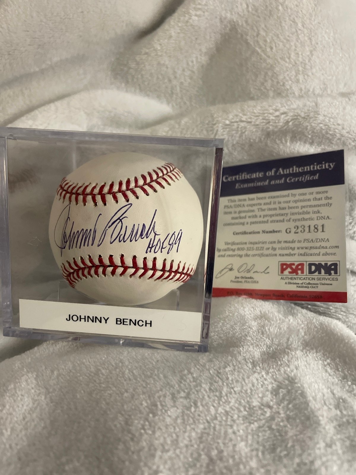 Johnny Bench Signed Baseball