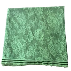 American Vintage Green floral Bates Dual king size Bedspread with fringe