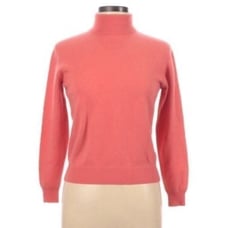 100% Cashmere Turtleneck Sweater Coral M